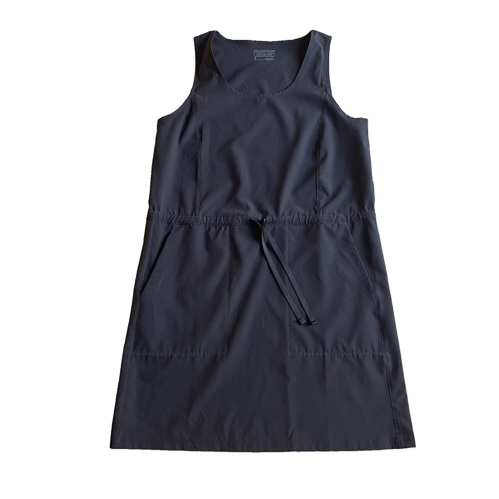 Patagonia Womens Fleetwith Dress Small Black Sleeveless Tie Waist Quick Dry
